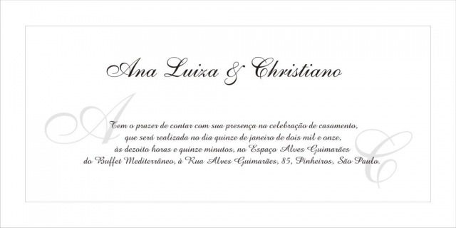Convite original do Casamento
